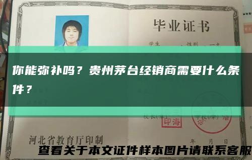 你能弥补吗？贵州茅台经销商需要什么条件？缩略图