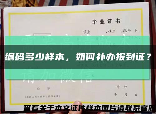 编码多少样本，如何补办报到证？缩略图