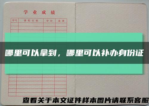 哪里可以拿到，哪里可以补办身份证缩略图