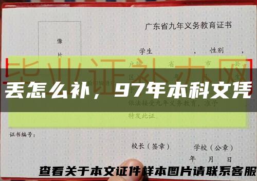 丢怎么补，97年本科文凭缩略图