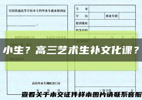 小生？高三艺术生补文化课？缩略图