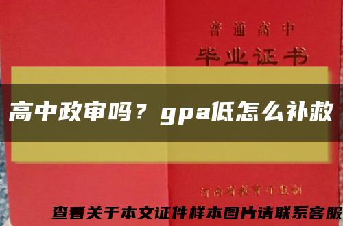 高中政审吗？gpa低怎么补救缩略图