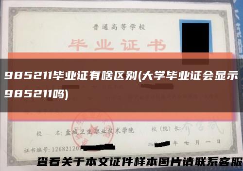 985211毕业证有啥区别(大学毕业证会显示985211吗)缩略图