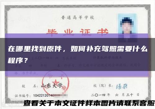 在哪里找到原件，如何补充驾照需要什么程序？缩略图