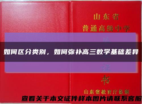 如何区分类别，如何弥补高三数学基础差异缩略图