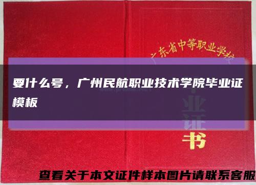 要什么号，广州民航职业技术学院毕业证模板缩略图