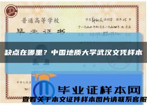 缺点在哪里？中国地质大学武汉文凭样本缩略图