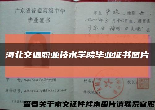 河北交通职业技术学院毕业证书图片缩略图