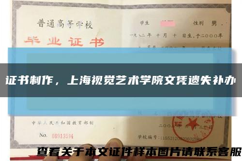 证书制作，上海视觉艺术学院文凭遗失补办缩略图