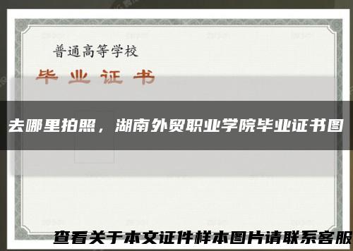 去哪里拍照，湖南外贸职业学院毕业证书图缩略图
