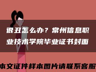 很丑怎么办？常州信息职业技术学院毕业证书封面缩略图