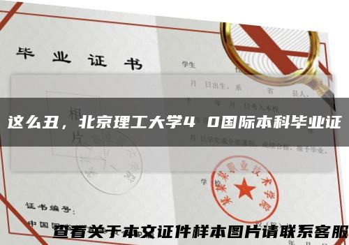 这么丑，北京理工大学4 0国际本科毕业证缩略图