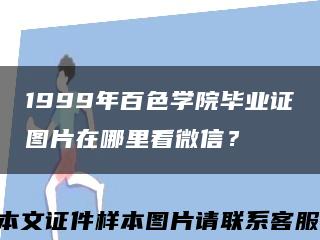 1999年百色学院毕业证图片在哪里看微信？缩略图