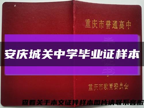 安庆城关中学毕业证样本缩略图