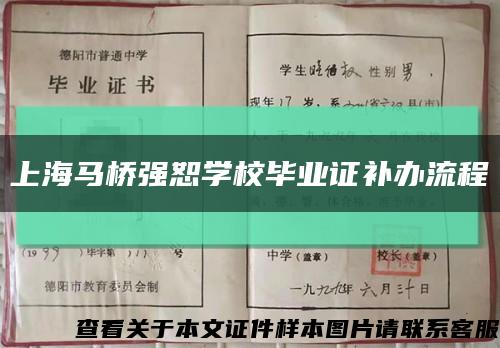 上海马桥强恕学校毕业证补办流程缩略图