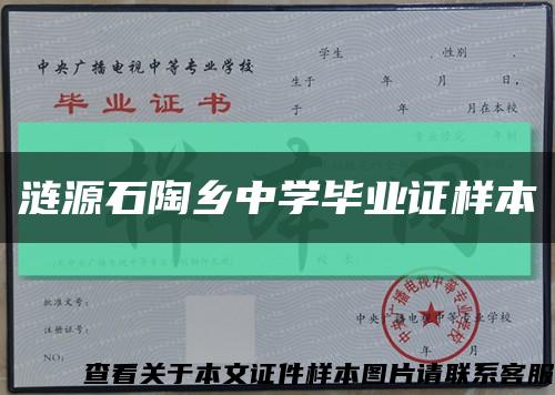 涟源石陶乡中学毕业证样本缩略图