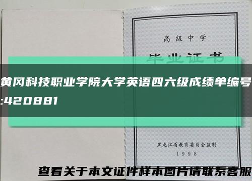 黄冈科技职业学院大学英语四六级成绩单编号:420881缩略图