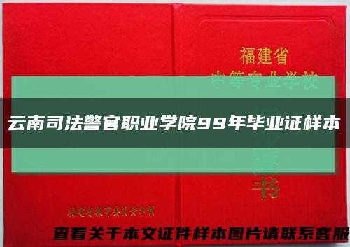 云南司法警官职业学院99年毕业证样本缩略图