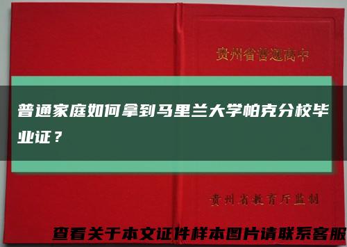 普通家庭如何拿到马里兰大学帕克分校毕业证？缩略图
