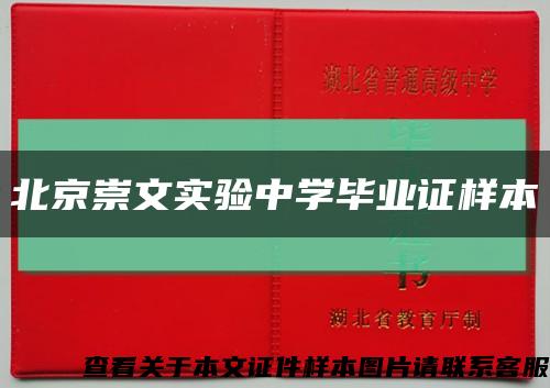 北京崇文实验中学毕业证样本缩略图