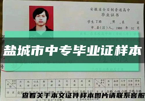 盐城市中专毕业证样本缩略图