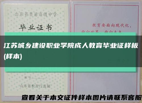 江苏城乡建设职业学院成人教育毕业证样板(样本)缩略图
