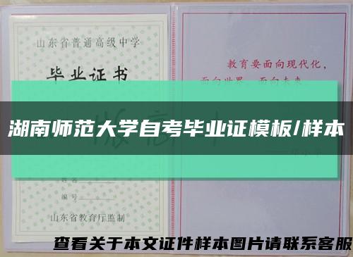 湖南师范大学自考毕业证模板/样本缩略图
