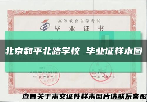 北京和平北路学校 毕业证样本图缩略图