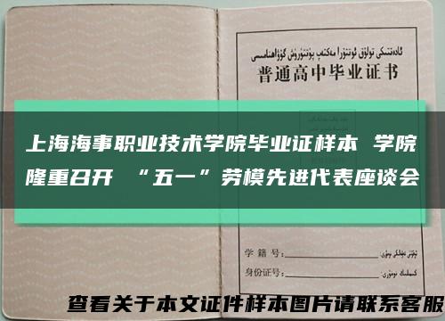 上海海事职业技术学院毕业证样本 学院隆重召开 “五一”劳模先进代表座谈会缩略图