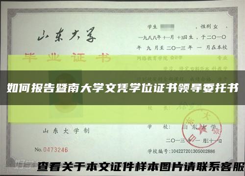 如何报告暨南大学文凭学位证书领导委托书缩略图