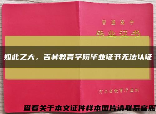 如此之大，吉林教育学院毕业证书无法认证缩略图