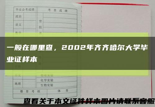 一般在哪里查，2002年齐齐哈尔大学毕业证样本缩略图