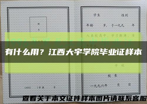 有什么用？江西大宇学院毕业证样本缩略图