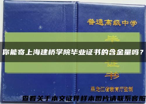 你能寄上海建桥学院毕业证书的含金量吗？缩略图