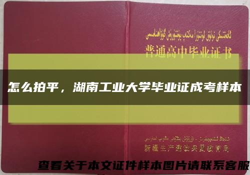 怎么拍平，湖南工业大学毕业证成考样本缩略图