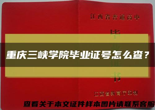 重庆三峡学院毕业证号怎么查？缩略图