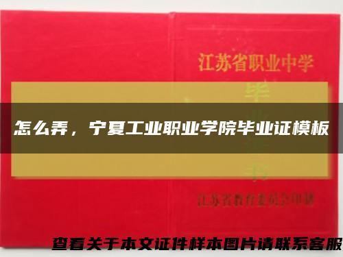 怎么弄，宁夏工业职业学院毕业证模板缩略图