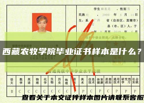 西藏农牧学院毕业证书样本是什么？缩略图