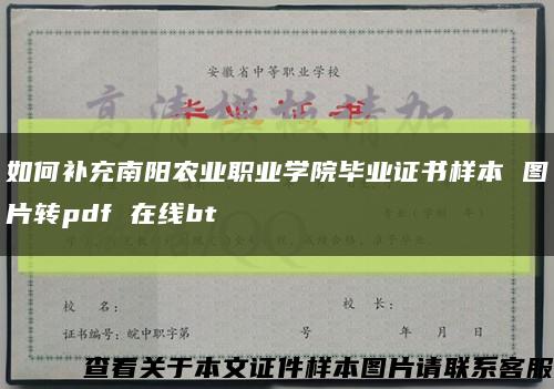 如何补充南阳农业职业学院毕业证书样本 图片转pdf 在线bt缩略图