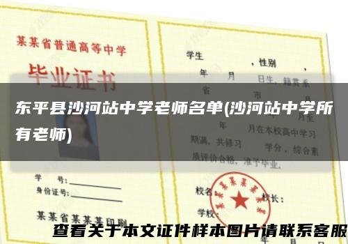 东平县沙河站中学老师名单(沙河站中学所有老师)缩略图