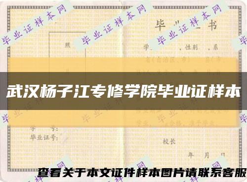 武汉杨子江专修学院毕业证样本缩略图
