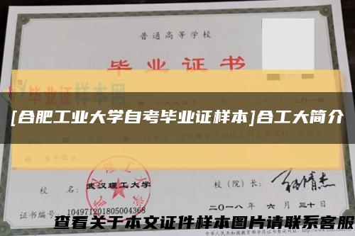 [合肥工业大学自考毕业证样本]合工大简介缩略图