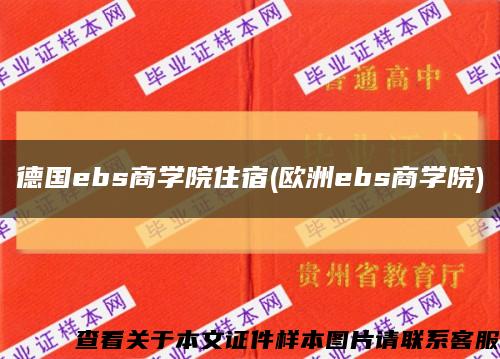 德国ebs商学院住宿(欧洲ebs商学院)缩略图