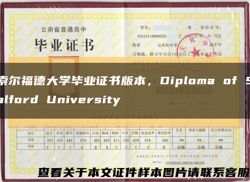 索尔福德大学毕业证书版本，Diploma of Salford University缩略图