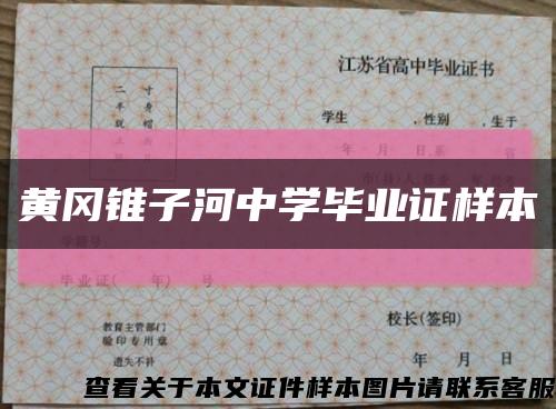 黄冈锥子河中学毕业证样本缩略图