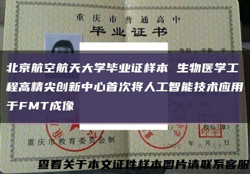 北京航空航天大学毕业证样本 生物医学工程高精尖创新中心首次将人工智能技术应用于FMT成像缩略图
