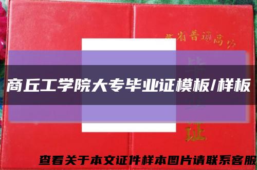 商丘工学院大专毕业证模板/样板缩略图