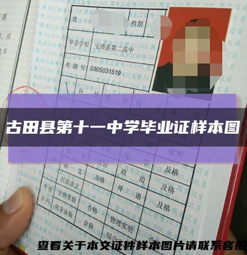 古田县第十一中学毕业证样本图缩略图