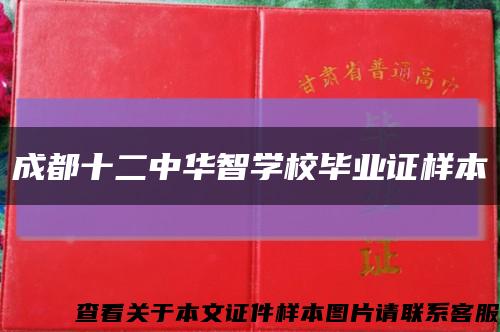 成都十二中华智学校毕业证样本缩略图