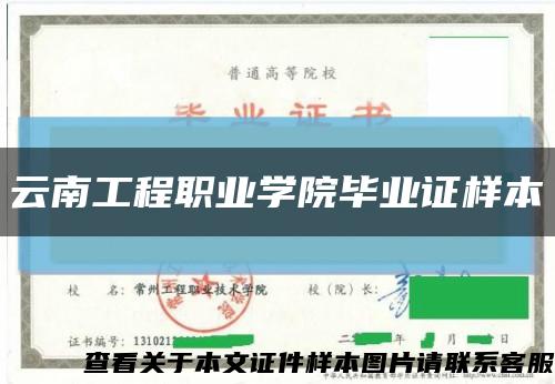 云南工程职业学院毕业证样本缩略图